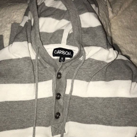 Nice grey and white striped Hoodie - Picture 6 of 7